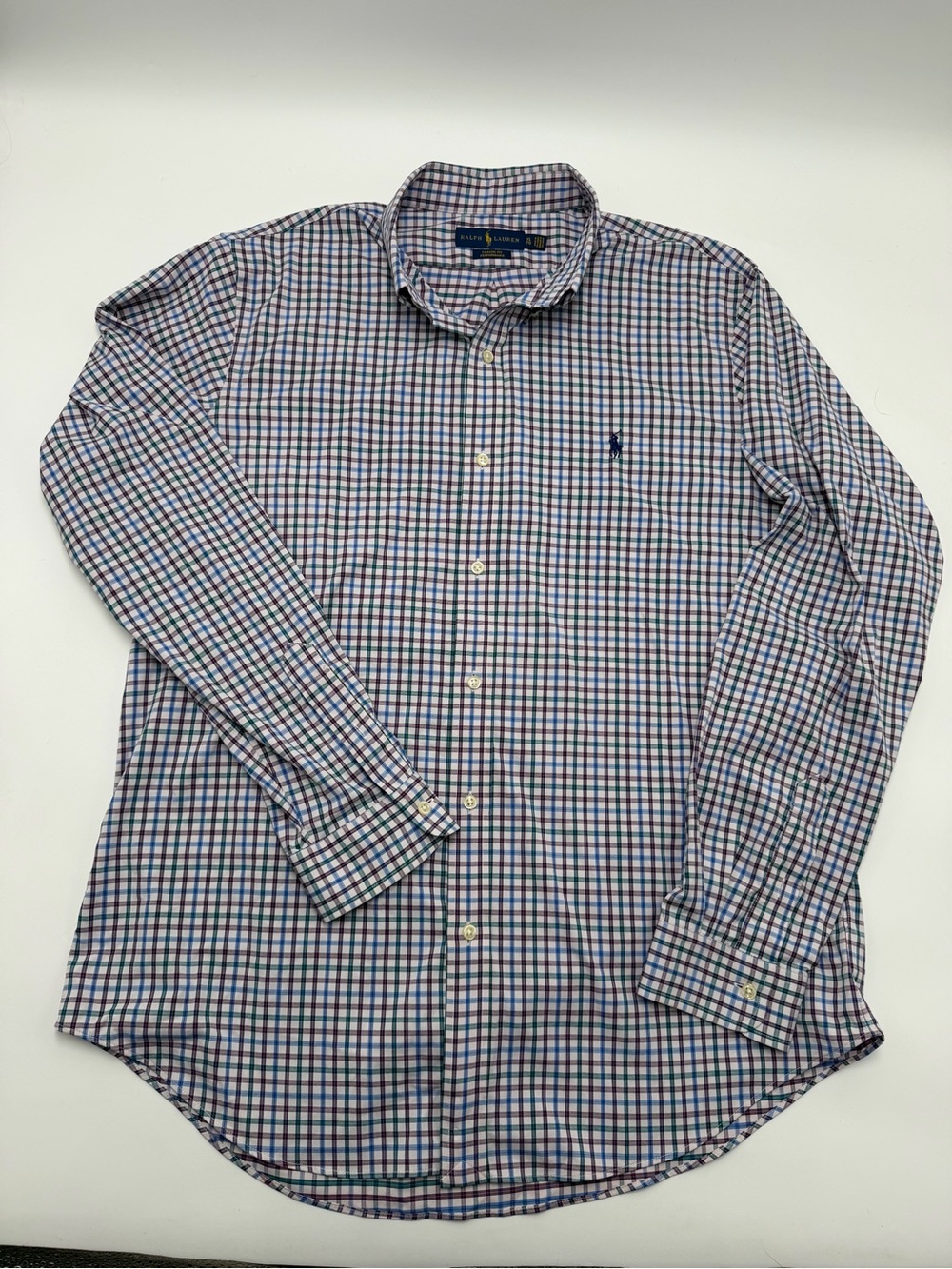 Ralph Lauren Classic Fit Performance Button Down Plaid Shirt XL Mens Long Sleeve